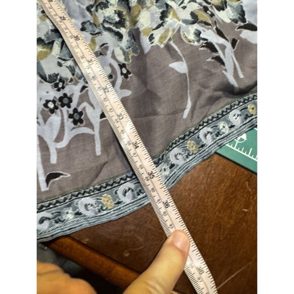 Boho Peasant Tunic Dress With Paisley Floral Print Size M Free People - Picture 9 of 14